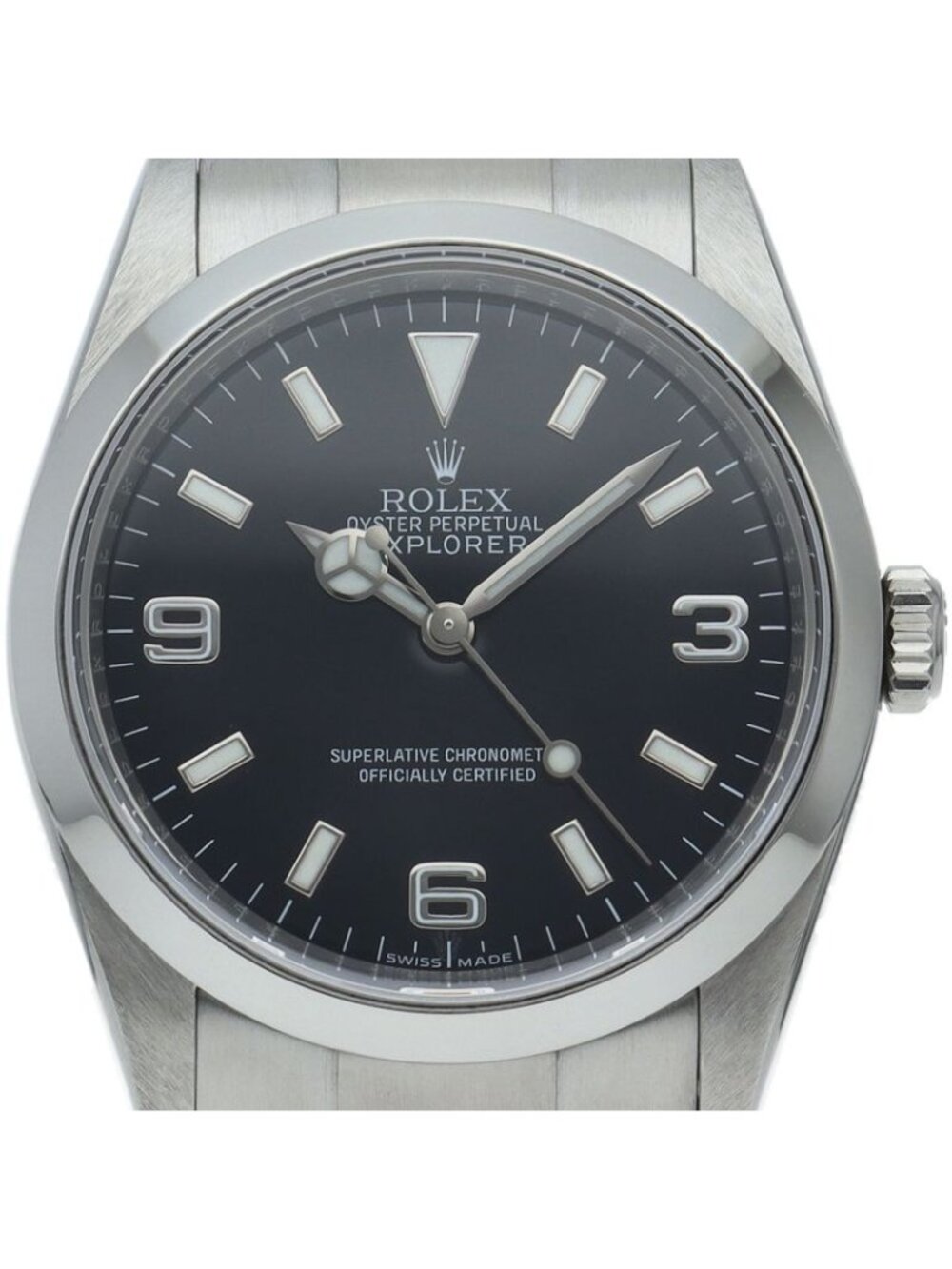 Rolex Explorer 1 Roulette SS Clock Black